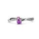 1 - Lucie 4.10 mm Bold Round Pink Sapphire and Amethyst 2 Stone Promise Ring 