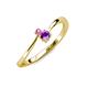 3 - Lucie 4.10 mm Bold Round Pink Sapphire and Amethyst 2 Stone Promise Ring 