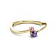 2 - Lucie 4.10 mm Bold Round Pink Sapphire and Iolite 2 Stone Promise Ring 