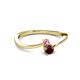 2 - Lucie 4.10 mm Bold Round Pink Sapphire and Red Garnet 2 Stone Promise Ring 