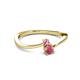 2 - Lucie 4.10 mm Bold Round Pink Sapphire and Rhodolite Garnet 2 Stone Promise Ring 