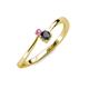 3 - Lucie 4.10 mm Bold Round Pink Sapphire and Black Diamond 2 Stone Promise Ring 