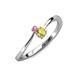 3 - Lucie 4.10 mm Bold Round Pink and Yellow Sapphire 2 Stone Promise Ring 