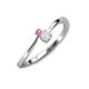3 - Lucie 4.10 mm Bold Round Pink and White Sapphire 2 Stone Promise Ring 