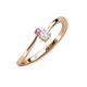 3 - Lucie 4.10 mm Bold Round Pink and White Sapphire 2 Stone Promise Ring 
