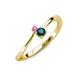 3 - Lucie 4.10 mm Bold Round Pink Sapphire and London Blue Topaz 2 Stone Promise Ring 