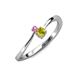 3 - Lucie 4.10 mm Bold Round Pink Sapphire and Yellow Diamond 2 Stone Promise Ring 