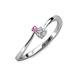 3 - Lucie 4.10 mm Bold Round Pink Sapphire and Lab Grown Diamond 2 Stone Promise Ring 