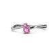 1 - Lucie 4.10 mm Bold Round Pink Sapphire 2 Stone Promise Ring 