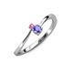 3 - Lucie 4.10 mm Bold Round Pink Sapphire and Tanzanite 2 Stone Promise Ring 