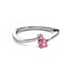 2 - Lucie 4.10 mm Bold Round Pink Sapphire and Pink Tourmaline 2 Stone Promise Ring 