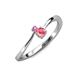 3 - Lucie 4.10 mm Bold Round Pink Sapphire and Pink Tourmaline 2 Stone Promise Ring 
