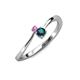 3 - Lucie 4.10 mm Bold Round Pink Sapphire and London Blue Topaz 2 Stone Promise Ring 