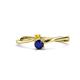 1 - Lucie 4.10 mm Bold Round Yellow and Blue Sapphire 2 Stone Promise Ring 