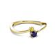 2 - Lucie 4.10 mm Bold Round Yellow and Blue Sapphire 2 Stone Promise Ring 
