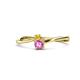 1 - Lucie 4.10 mm Bold Round Yellow and Pink Sapphire 2 Stone Promise Ring 