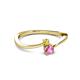 2 - Lucie 4.10 mm Bold Round Yellow and Pink Sapphire 2 Stone Promise Ring 