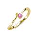 3 - Lucie 4.10 mm Bold Round Yellow and Pink Sapphire 2 Stone Promise Ring 