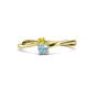 1 - Lucie 4.10 mm Bold Round Yellow Sapphire and Aquamarine 2 Stone Promise Ring 