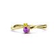 1 - Lucie 4.10 mm Bold Round Yellow Sapphire and Amethyst 2 Stone Promise Ring 