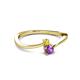 2 - Lucie 4.10 mm Bold Round Yellow Sapphire and Amethyst 2 Stone Promise Ring 
