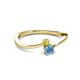 2 - Lucie 4.10 mm Bold Round Yellow Sapphire and Blue Topaz 2 Stone Promise Ring 