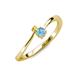 3 - Lucie 4.10 mm Bold Round Yellow Sapphire and Blue Topaz 2 Stone Promise Ring 