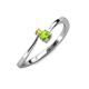 3 - Lucie 4.10 mm Bold Round Yellow Sapphire and Peridot 2 Stone Promise Ring 