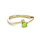 2 - Lucie 4.10 mm Bold Round Yellow Sapphire and Peridot 2 Stone Promise Ring 