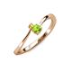 3 - Lucie 4.10 mm Bold Round Yellow Sapphire and Peridot 2 Stone Promise Ring 