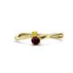 1 - Lucie 4.10 mm Bold Round Yellow Sapphire and Red Garnet 2 Stone Promise Ring 