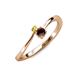 3 - Lucie 4.10 mm Bold Round Yellow Sapphire and Red Garnet 2 Stone Promise Ring 