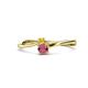 1 - Lucie 4.10 mm Bold Round Yellow Sapphire and Rhodolite Garnet 2 Stone Promise Ring 