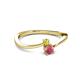 2 - Lucie 4.10 mm Bold Round Yellow Sapphire and Rhodolite Garnet 2 Stone Promise Ring 