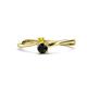 1 - Lucie 4.10 mm Bold Round Yellow Sapphire and Black Diamond 2 Stone Promise Ring 