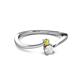 2 - Lucie 4.10 mm Bold Round Yellow and White Sapphire 2 Stone Promise Ring 