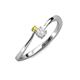 3 - Lucie 4.10 mm Bold Round Yellow and White Sapphire 2 Stone Promise Ring 