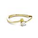 2 - Lucie 4.10 mm Bold Round Yellow and White Sapphire 2 Stone Promise Ring 