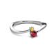 2 - Lucie 4.10 mm Bold Round Yellow Sapphire and Ruby 2 Stone Promise Ring 