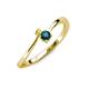 3 - Lucie 4.10 mm Bold Round Yellow Sapphire and London Blue Topaz 2 Stone Promise Ring 