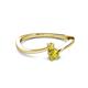 2 - Lucie 4.10 mm Bold Round Yellow Sapphire and Yellow Diamond 2 Stone Promise Ring 