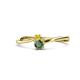 1 - Lucie 4.10 mm Bold Round Yellow Sapphire and Lab Created Alexandrite 2 Stone Promise Ring 