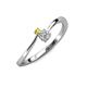 3 - Lucie 4.10 mm Bold Round Yellow Sapphire and Lab Grown Diamond 2 Stone Promise Ring 