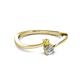 2 - Lucie 4.10 mm Bold Round Yellow Sapphire and Lab Grown Diamond 2 Stone Promise Ring 