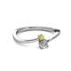 2 - Lucie 4.10 mm Bold Round Yellow Sapphire and Diamond 2 Stone Promise Ring 