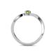 4 - Lucie 4.10 mm Bold Round Yellow Sapphire and Peridot 2 Stone Promise Ring 