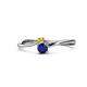 1 - Lucie 4.10 mm Bold Round Yellow and Blue Sapphire 2 Stone Promise Ring 