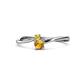 1 - Lucie 4.10 mm Bold Round Yellow Sapphire and Citrine 2 Stone Promise Ring 