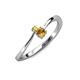 3 - Lucie 4.10 mm Bold Round Yellow Sapphire and Citrine 2 Stone Promise Ring 