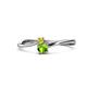 1 - Lucie 4.10 mm Bold Round Yellow Sapphire and Peridot 2 Stone Promise Ring 